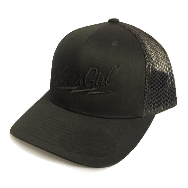 RIFF RAFF - SNAP BACK CURVED BILL TRUCKER TRIPLE BLACK - MOTORGIRL - MotorCult